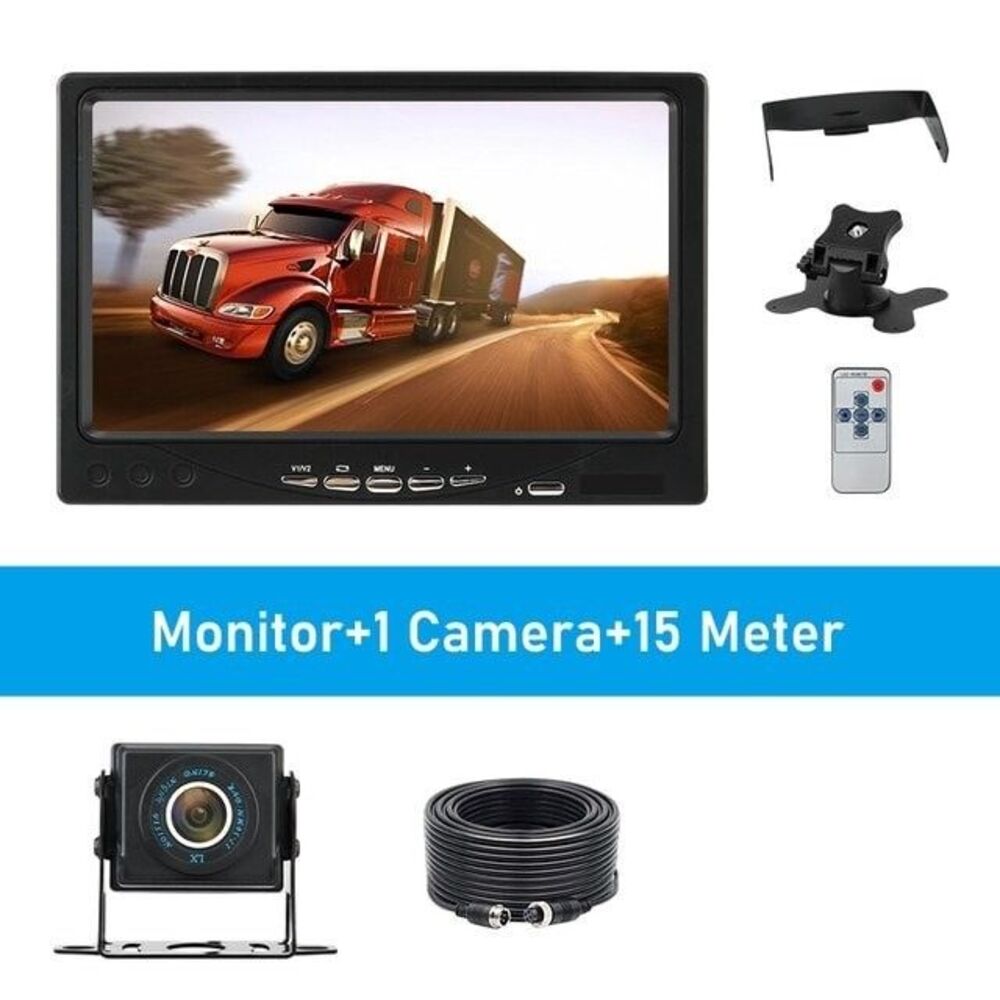 7" IPS HD Rear View Monitor +4Pin AHD 1080P Backup Camera For Bus Truck 15M
